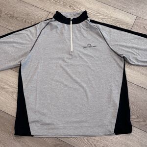 FootJoy Golf Pullover Mens Large Gray Colorblock 1/4 Zip Desert Highlands Preppy